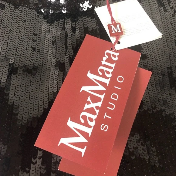 Max Mara Studio Papiri Sequin Trousers Slacks Pants High Waisted Sequined NWT
